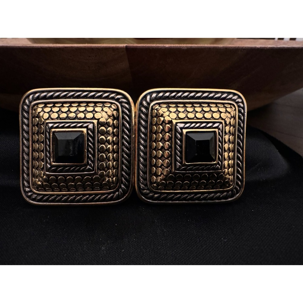 Vintage Paquette Mixed Metal‎ 2 Piece Interlocking Belt Buckle Rhinestone